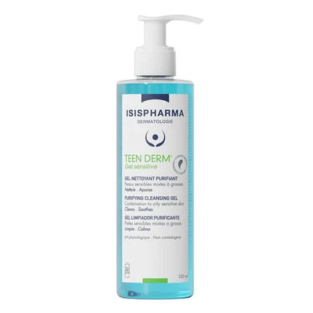 ISISPHARMA TEEN DERM GEL SENSITVE, gel nettoyant pour le visage, 400 ml