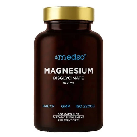Medso Magnesium Bisglycinate (magnesium diglycinate), hard capsules, 100 pcs.