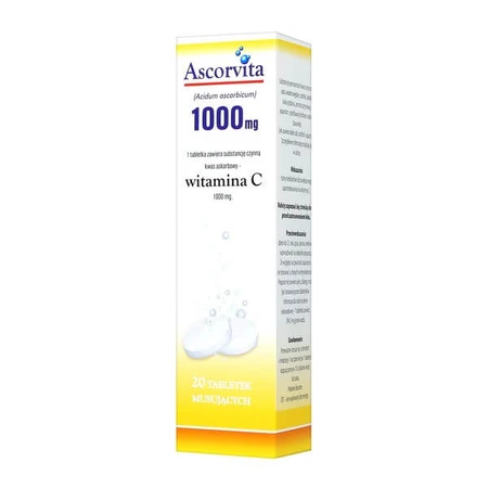 Set of 2x Ascorvita, 1000 mg, effervescent tablets, 20 pcs.