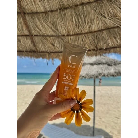 Meishoku C Vita Sunscreen Cream SPF50+, sunscreen with velvety, lightweight texture, 50 g