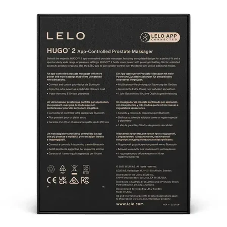 Lelo Hugo 2 Schwarz, App-gesteuertes Prostata-Massagegerät