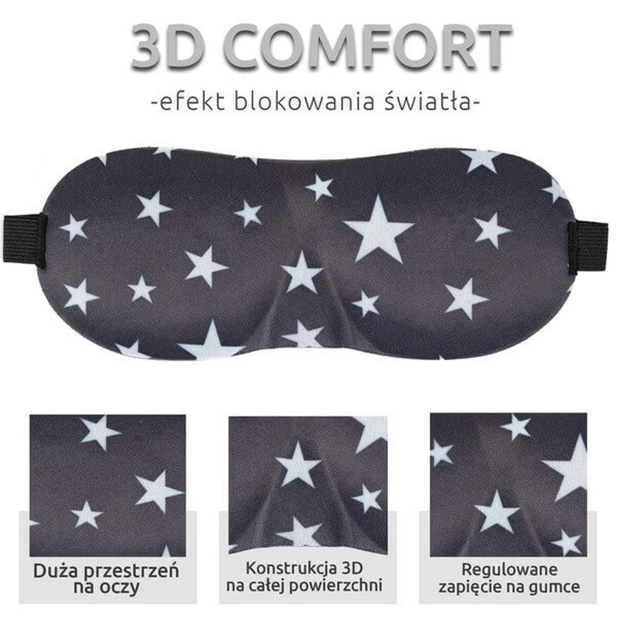 Waya 3D, Schlaf-Augenbinde, Sterne, 1 Stk.
