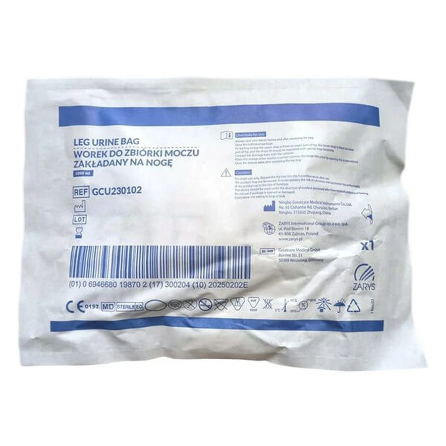 Outline, beendrager urine-opvangzak, 1000 ml