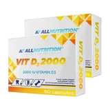 Juego de 2x Allnutrition Vit D3 2000, cápsulas, 60 uds.