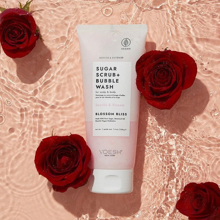 Voesh, suiker reinigende scrub, blossom bliss, 210 g