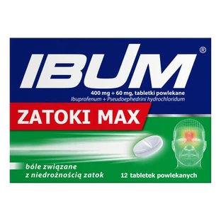 Ibum Zatoki Max, 400 mg + 60 mg, comprimidos recubiertos con película, 12 uds.