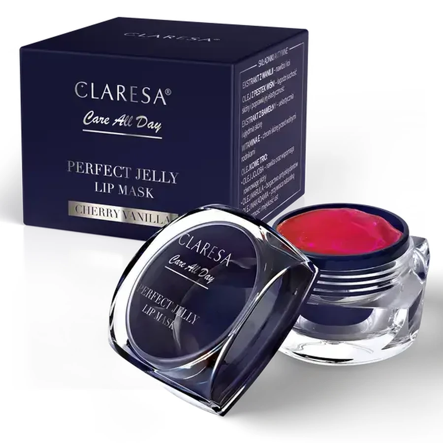 Claresa Care All Day Perfect Jelly Lip Mask, intensive regenerating gel lip mask, Vanilla Cherry, 8 g