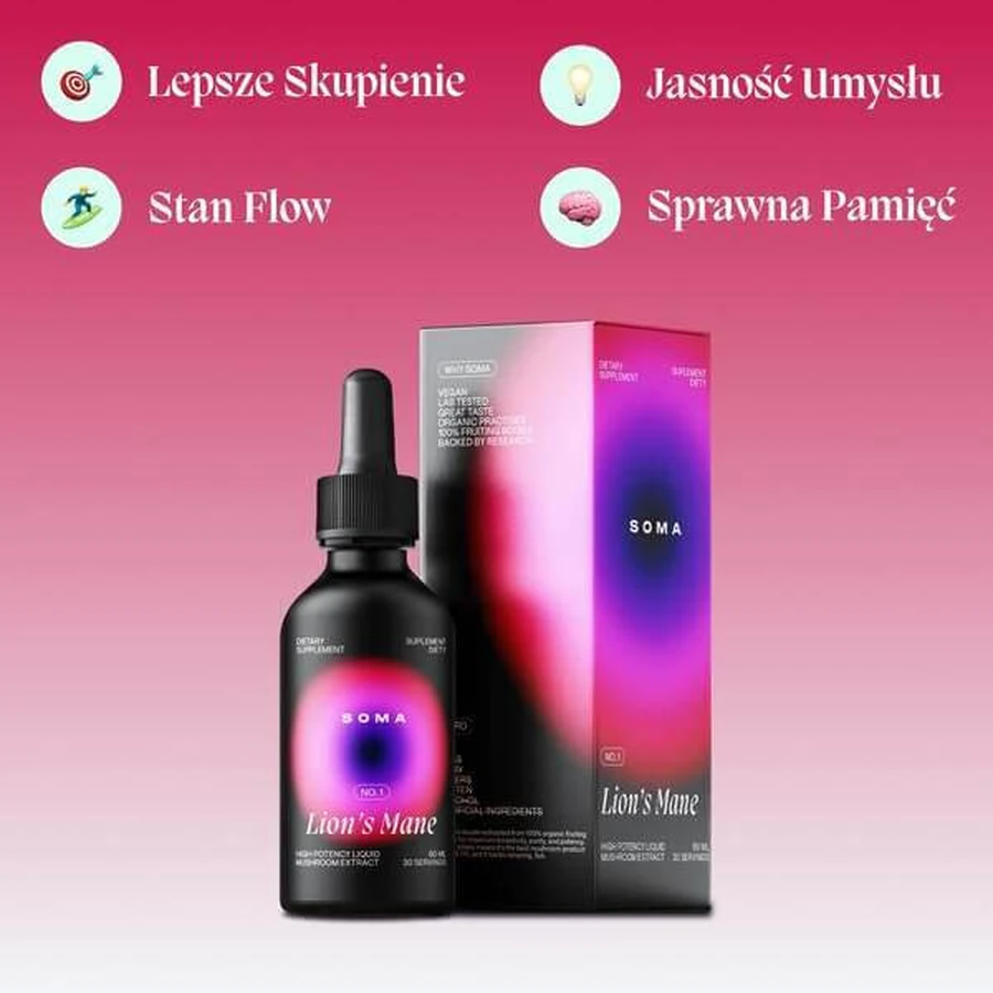 Soma Lion's Mane, liquid, caramel flavor, 60 ml