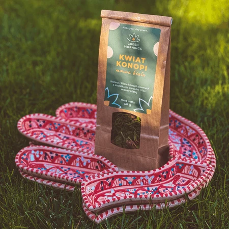 Green Mornings, flori de cânepă, mure albe, ceai de cânepă cu mure, 50 g