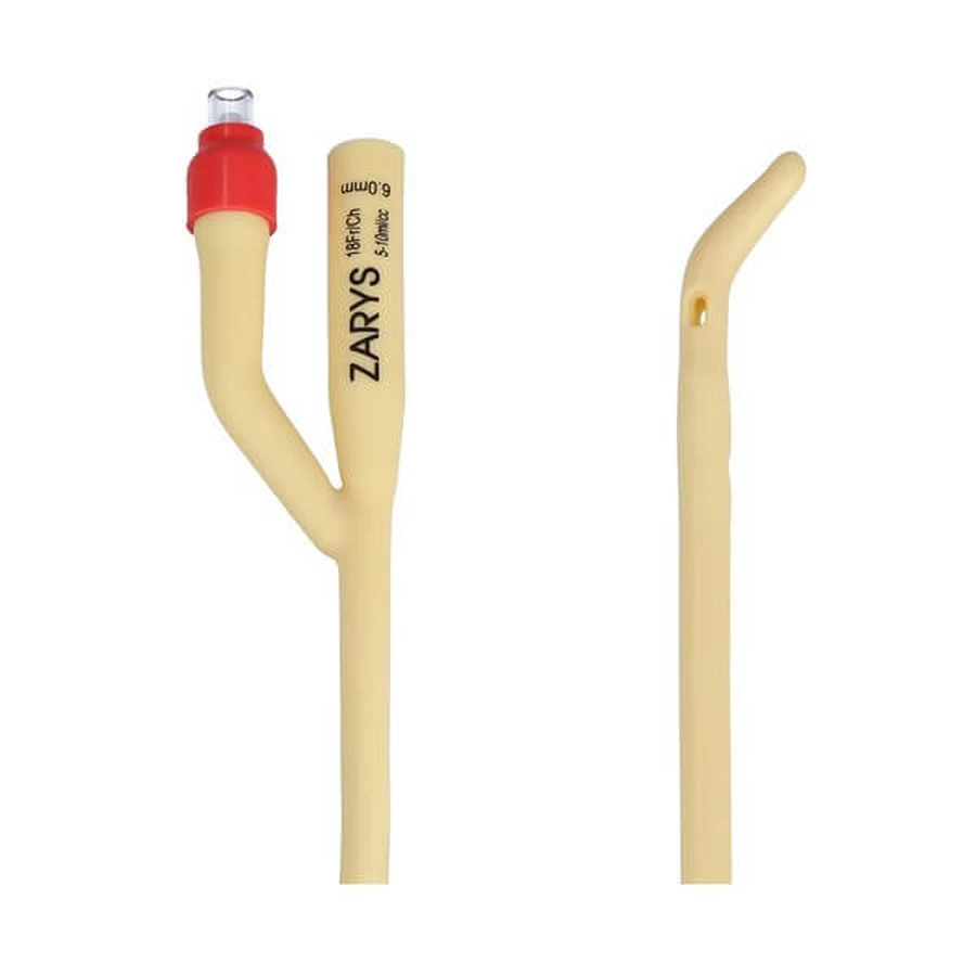 Umriss, urologischer Foley'a-Katheter, Zweiweg mit Kunststoffventil, CH 18/5-10 ml, 1 St.