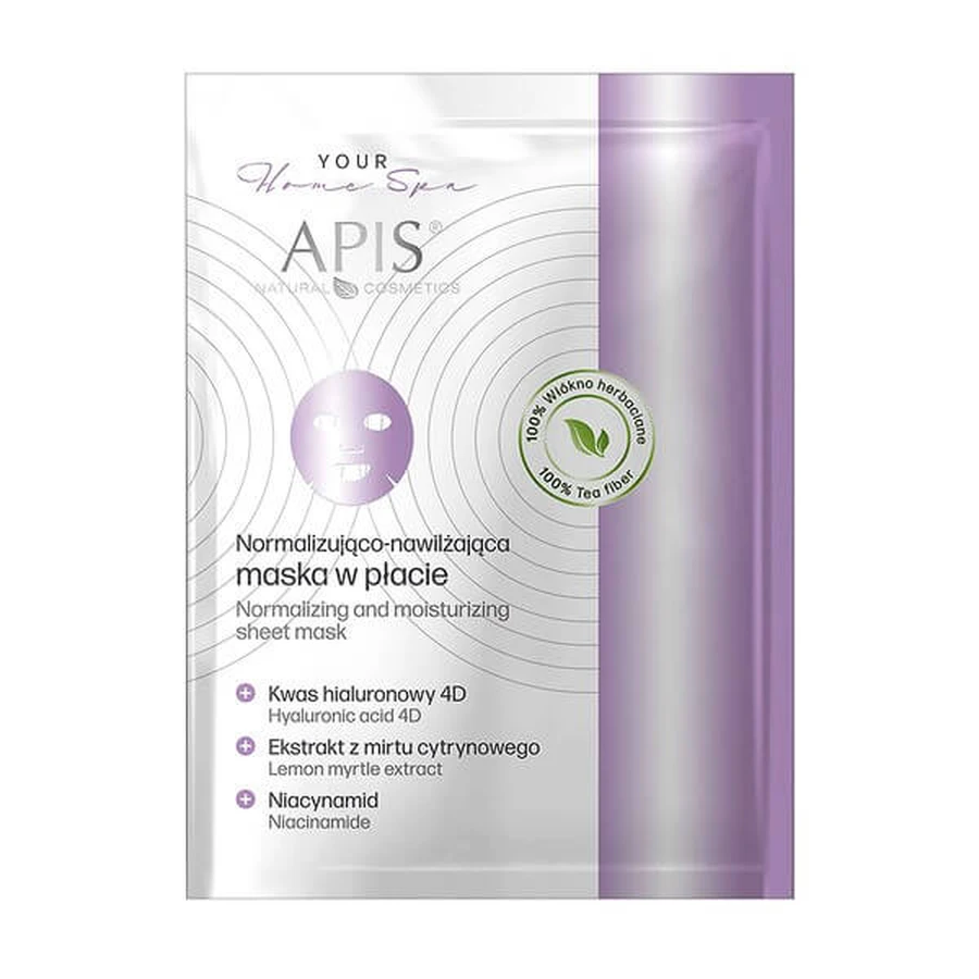 Apis Your Home Spa, mascarilla normalizadora e hidratante en una hoja, 20 g