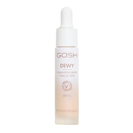 Gosh Dewy Foundation Drops, aufhellende Foundation-Tropfen SPF 15, 002 Porzellan, 12 ml.
