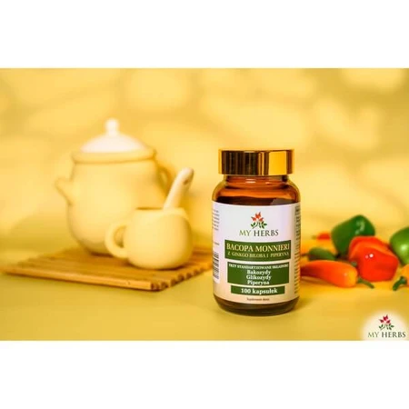 Bio Herbs Bacopa Monnieri avec Ginkgo Biloba et Pipérine, gélules, 100 pcs.