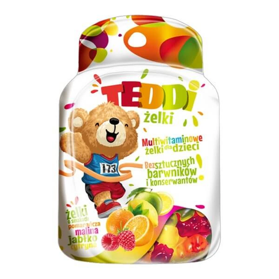 Medifar Teddi, gelatina multivitamínica, sabor multifruta, 60 uds.
