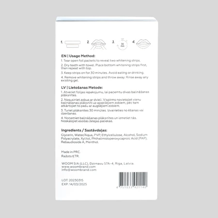 Woom, Tandenbleekstrips, 28 stuks.