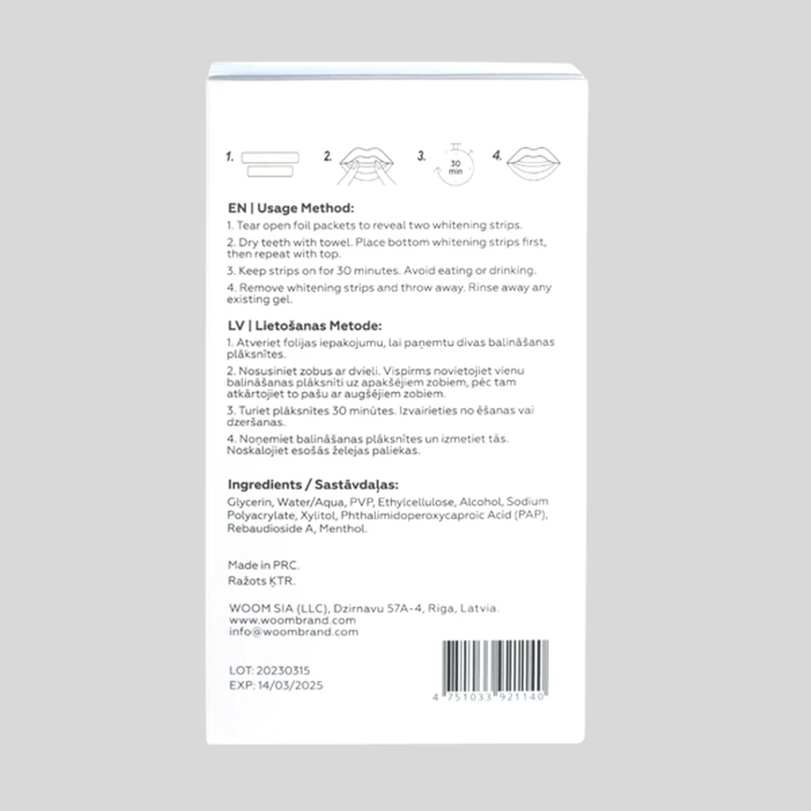 Woom, Tandenbleekstrips, 28 stuks.