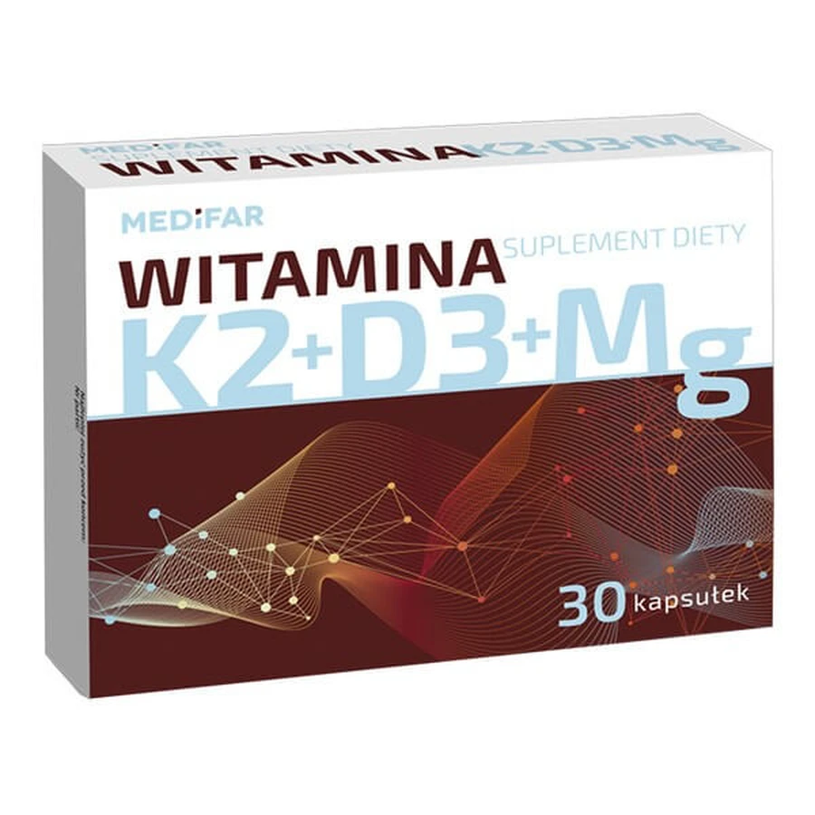 MEDiFAR Vitamine K2+D3+Mg, capsules, 30 st.