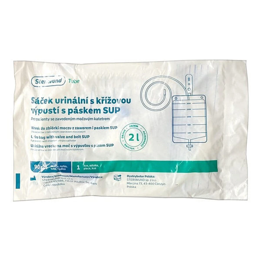 Sac de collecte d'urine avec valve et sangle SUP, 2 l, 1 pc.