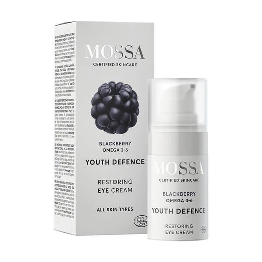 Mossa, restorative eye cream with blackberry extract, 15 ml