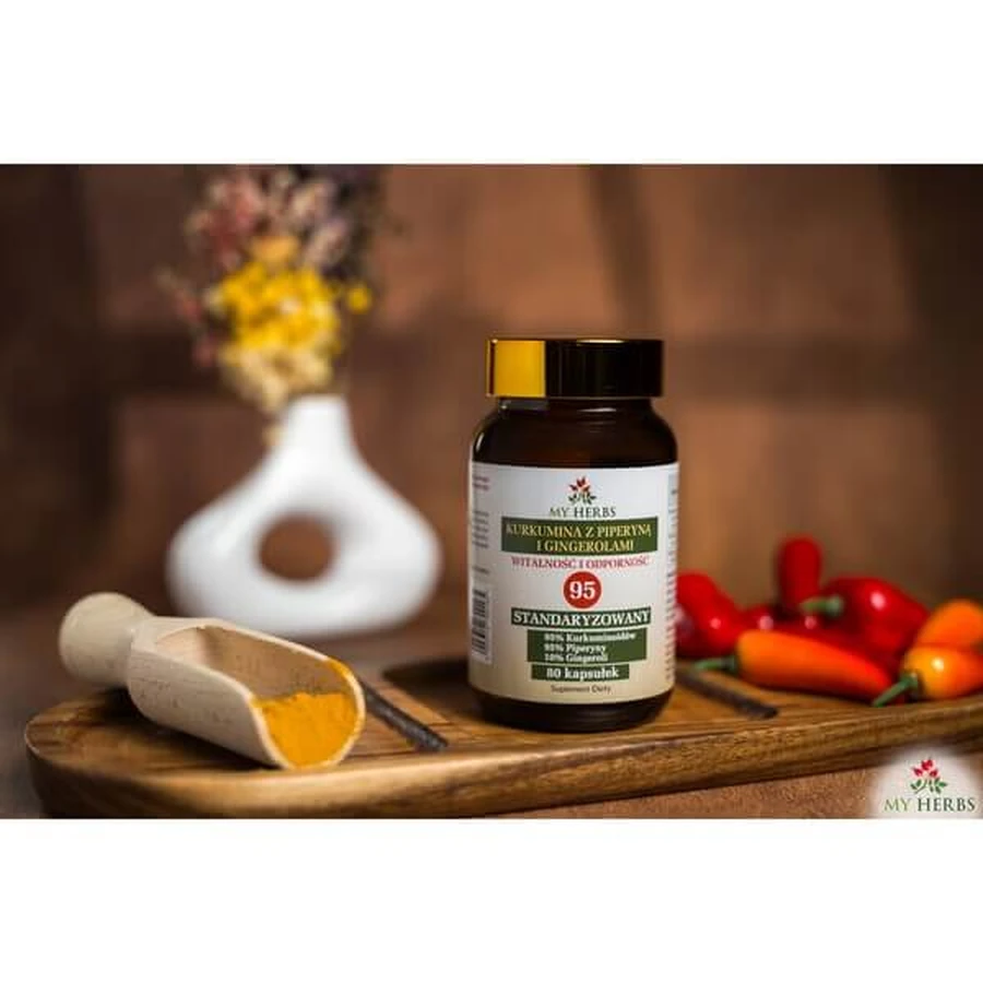 My Herbs Kurkumina z Piperyną Gingerolami, kapsułki, 80 szt.: ceny i cechy