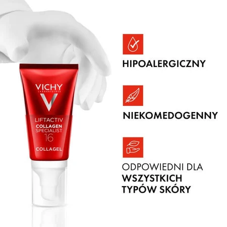 Vichy Liftactiv Collagen Specialist 16, lightweight glow boosting cream-gel, 50 ml