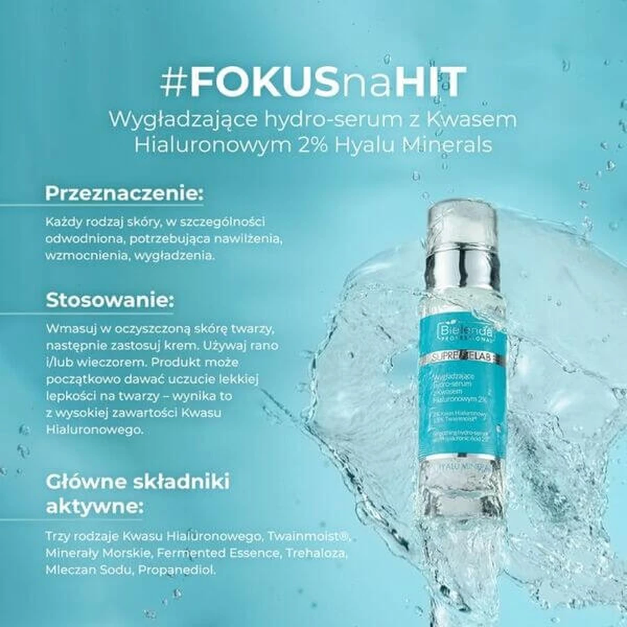 Bielenda Professional SupremeLab, glättendes Hydro-Serum mit Hyaluronsäure, 30 ml