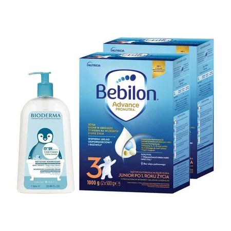 Set of 2 x Bebilon Advance Pronutra 3 Junior, 1000 g + Bioderma ABCDerm Cold-Cream, 1 l