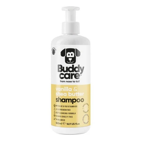 Buddycare, hondenshampoo, vanille en sheaboter, 500 ml