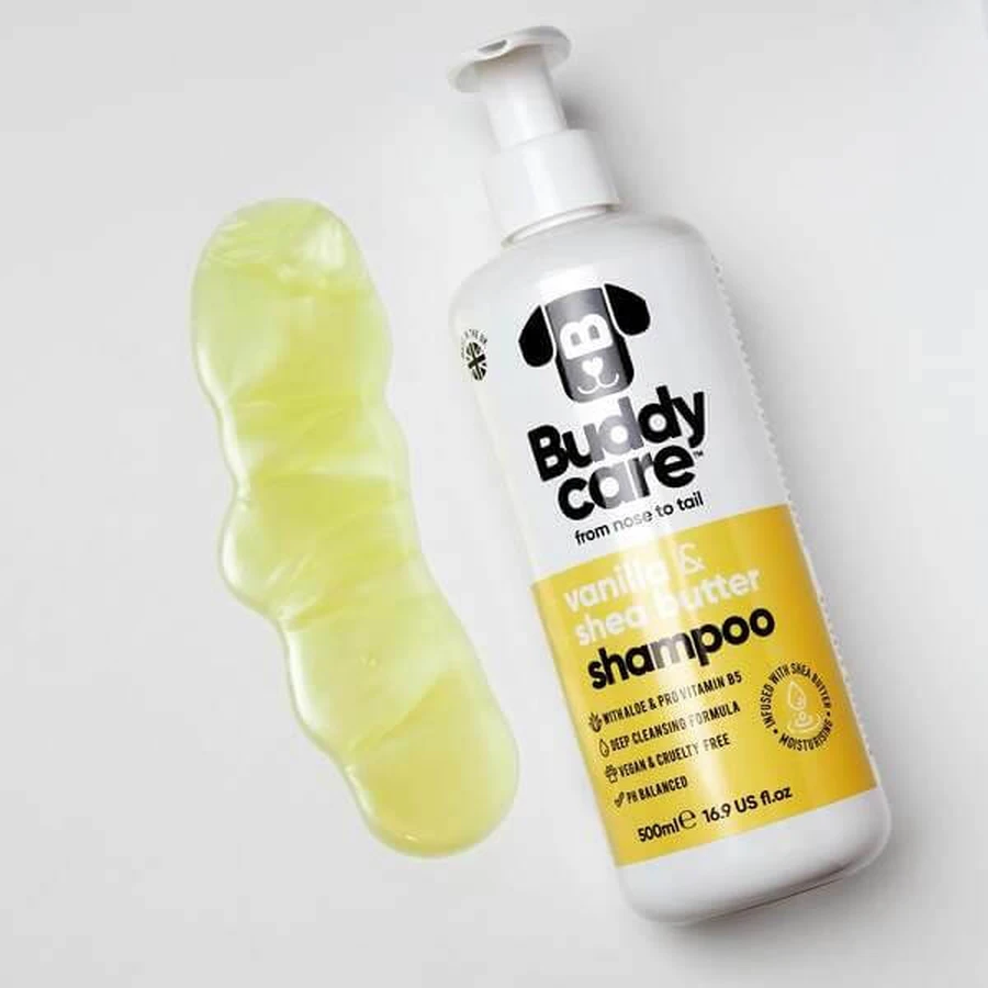 Buddycare, hondenshampoo, vanille en sheaboter, 500 ml