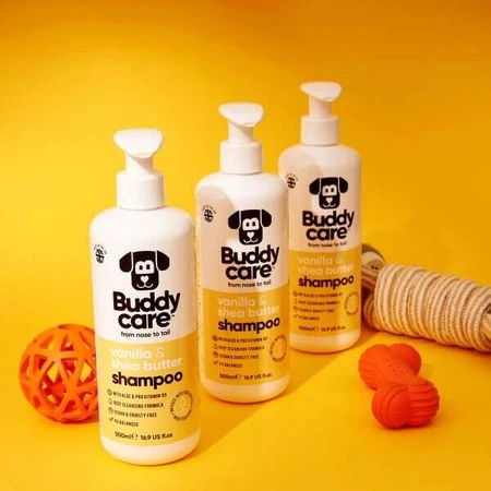 Buddycare, hondenshampoo, vanille en sheaboter, 500 ml