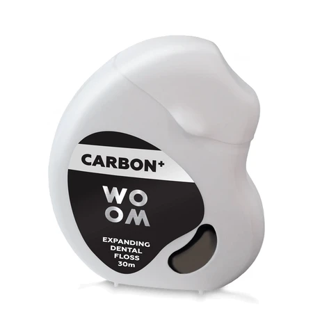 WOOM Carbon+, swelling dental floss with activated carbon, 30 m