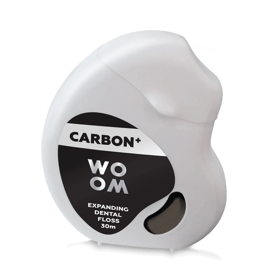 WOOM Carbon+, swelling dental floss with activated carbon, 30 m