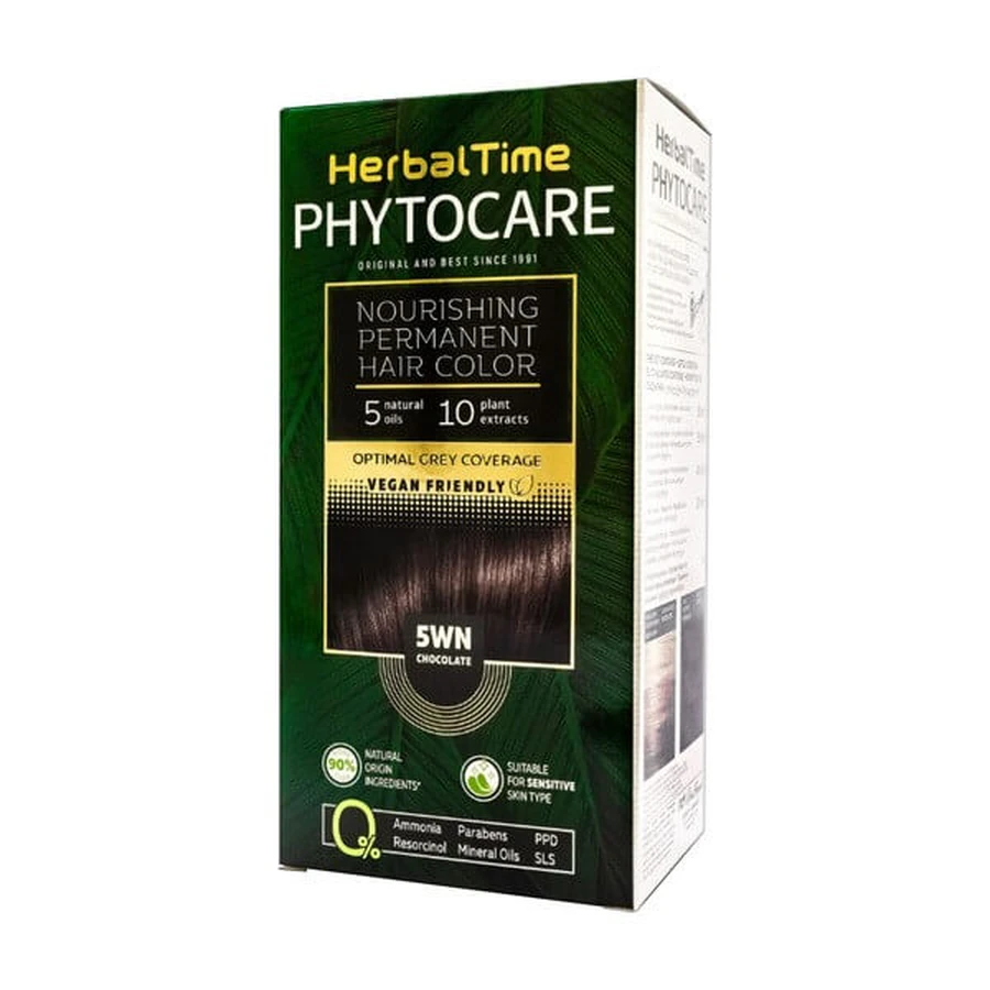 Herbal Time Phytocare, farba do włosów 5WN, chocolate, 130 ml: ceny i cechy