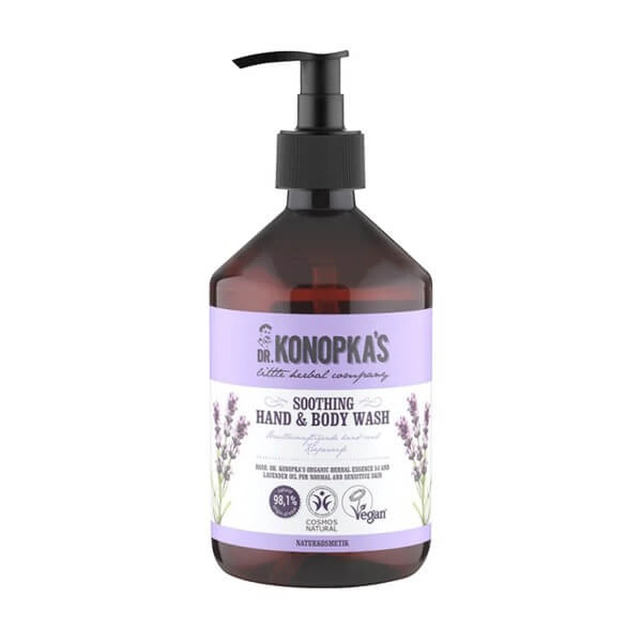 Dr.Konopka's, verzachtende hand- en lichaamswasgel, 500 ml