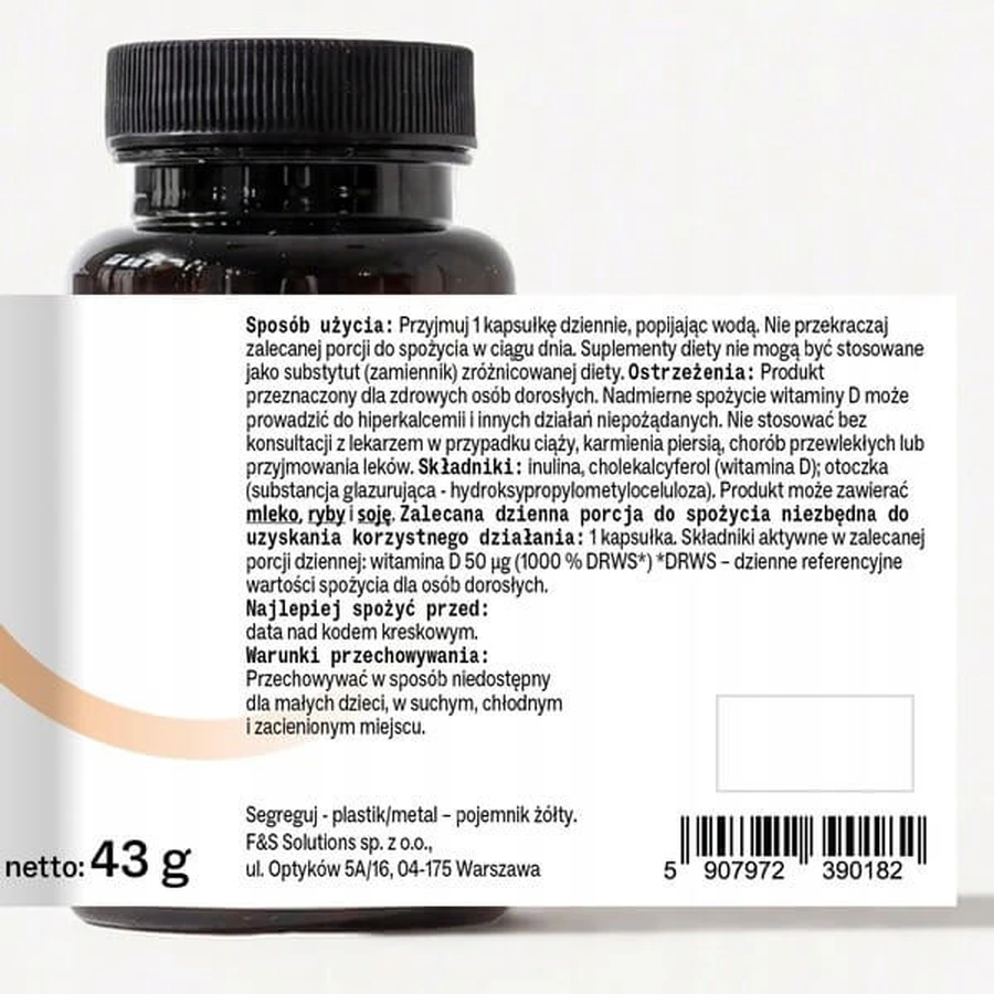 Sundose Vitamin D3 2000 IU, hard capsules, 120 pcs.