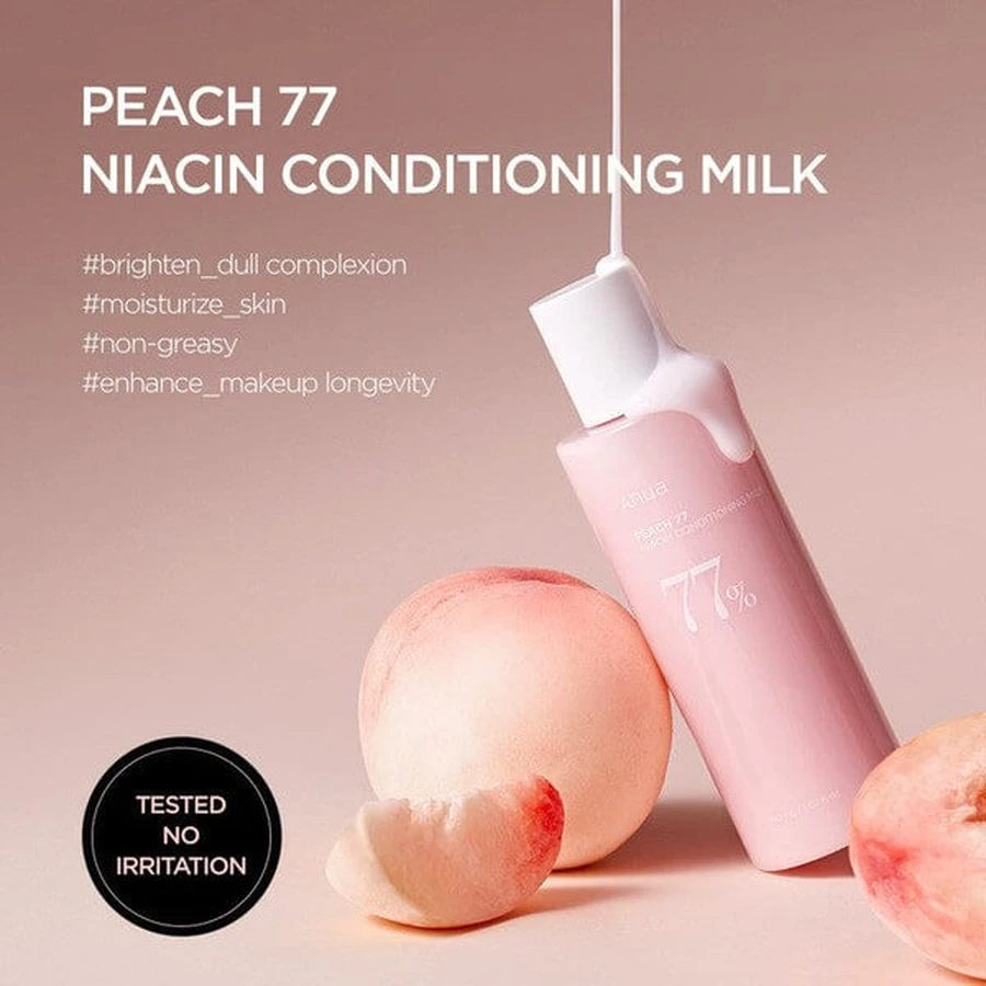 Anua Peach 77% Niacin Conditioning Milk, lait pour le visage, 150 ml