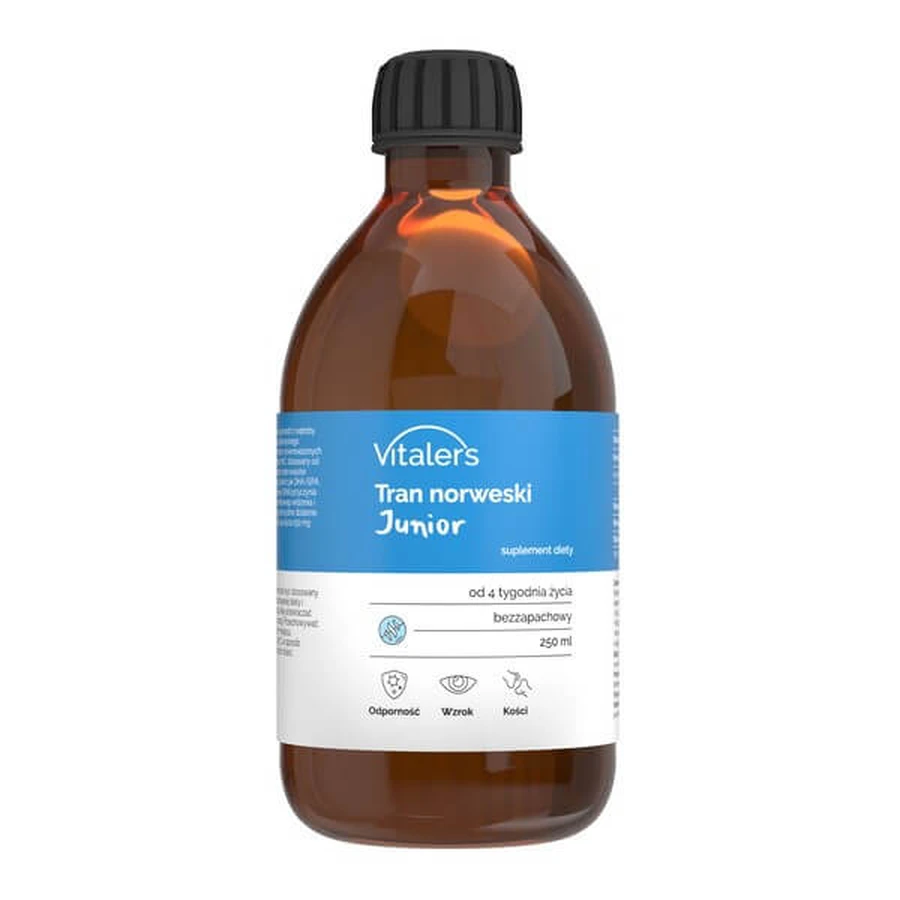 Vitalers Norwegian Tranium for children unscented, liquid, 250 ml