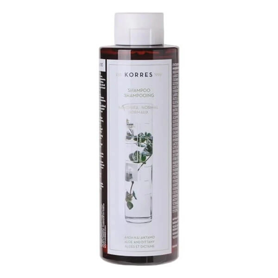 Korres, Aloe + Dittany, shampoo met aloë vera en citroengrasextract voor normaal haar, 250 ml
