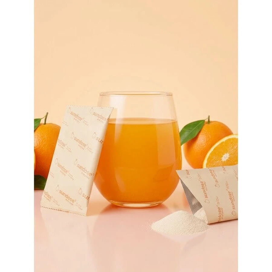 Sundose Everyday For Skin Anti-Aging Hyaluronic Acid and Vitamin C, powder sachets, raspberry and lemon flavor, 30 pcs.
