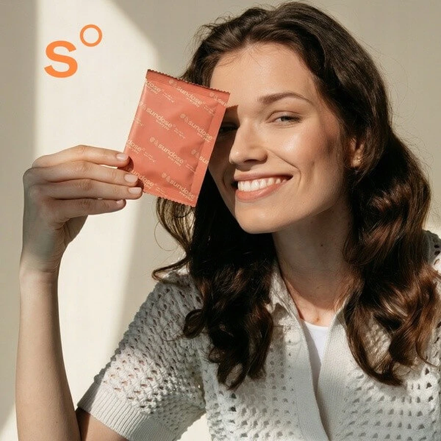 Sundose Everyday For Skin Anti-Aging Hyaluronic Acid and Vitamin C, powder sachets, raspberry and lemon flavor, 30 pcs.