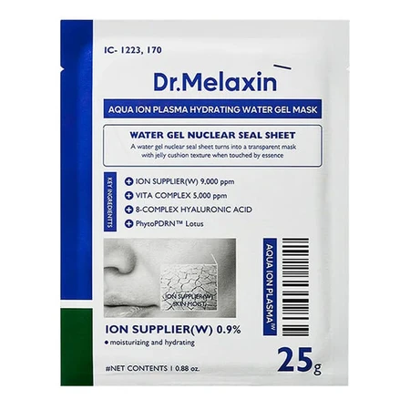 Melaxin Aqua Ion Plasma Water Hydrating Gel Mask, masque-gel hydratant, 5 x 25 g