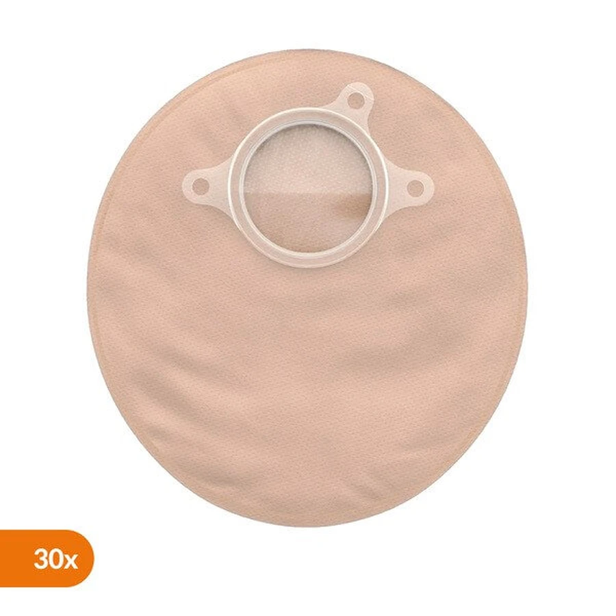 Natura+, geschlossener Stomabeutel mit Filter, 57 mm, beige mit Fenster, klein, 30 Stück.