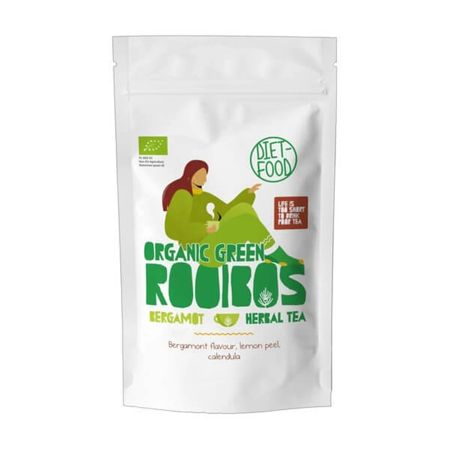 Diet-Food Bio Tea Green Rooibos with Bergamot, leaves, 100 g