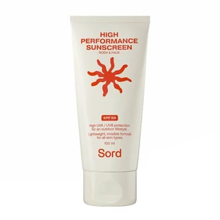Sord Cosmetics High Performance Sunscreen SPF50, crema protettiva per viso e corpo, 100 ml