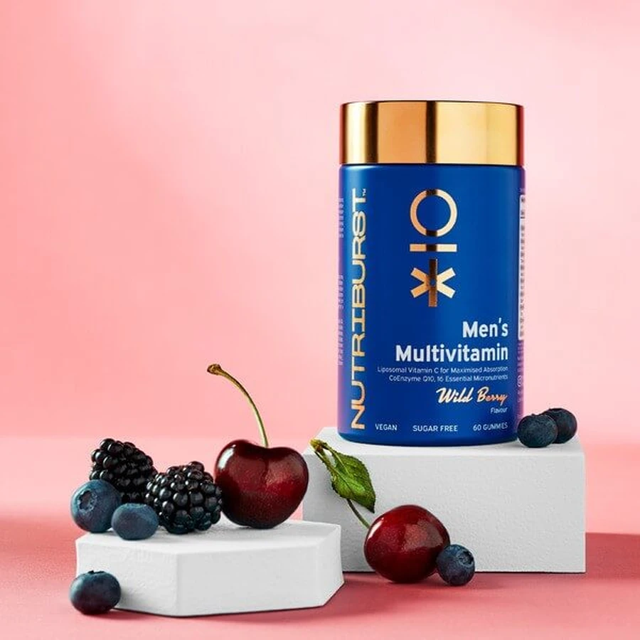 Nutriburst Men`s Multivitamin, gominolas, sabor bayas, 60 uds.