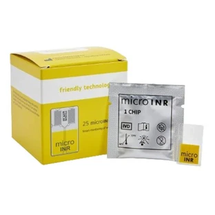 microINR Chip, controlestrookjes voor bloedstolling, 25 stuks.