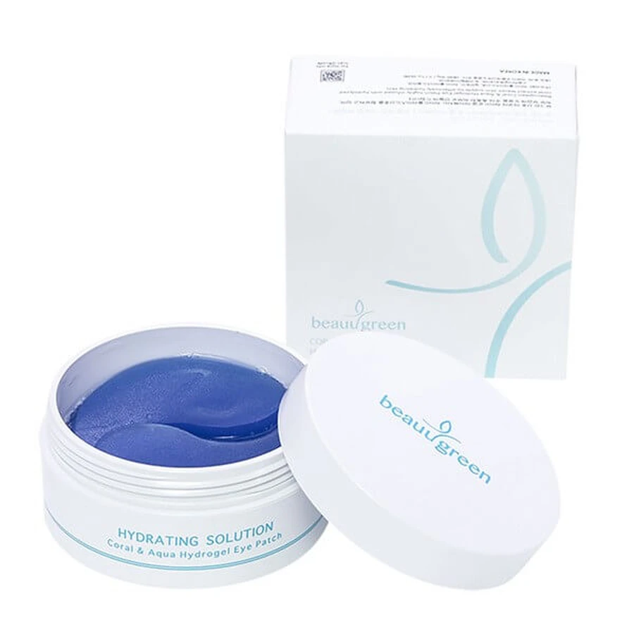 Beauugreen Coral &amp; Aqua, hydrogel oogkompressen, 60 stuks.