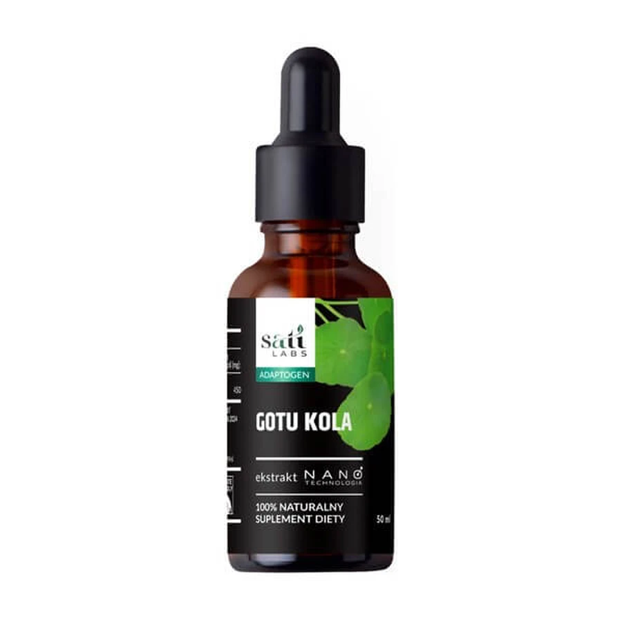 Sati Labs, Nano Gotu Kola, krople, 50 ml: ceny i cechy