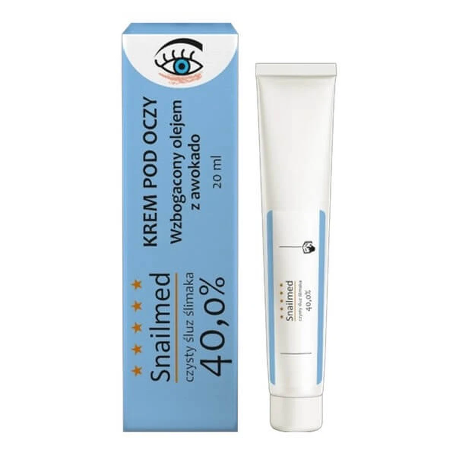 Snailmed, crème pour les yeux au mucus d'escargot, à l'huile d'avocat et au beurre de karité, 20 ml