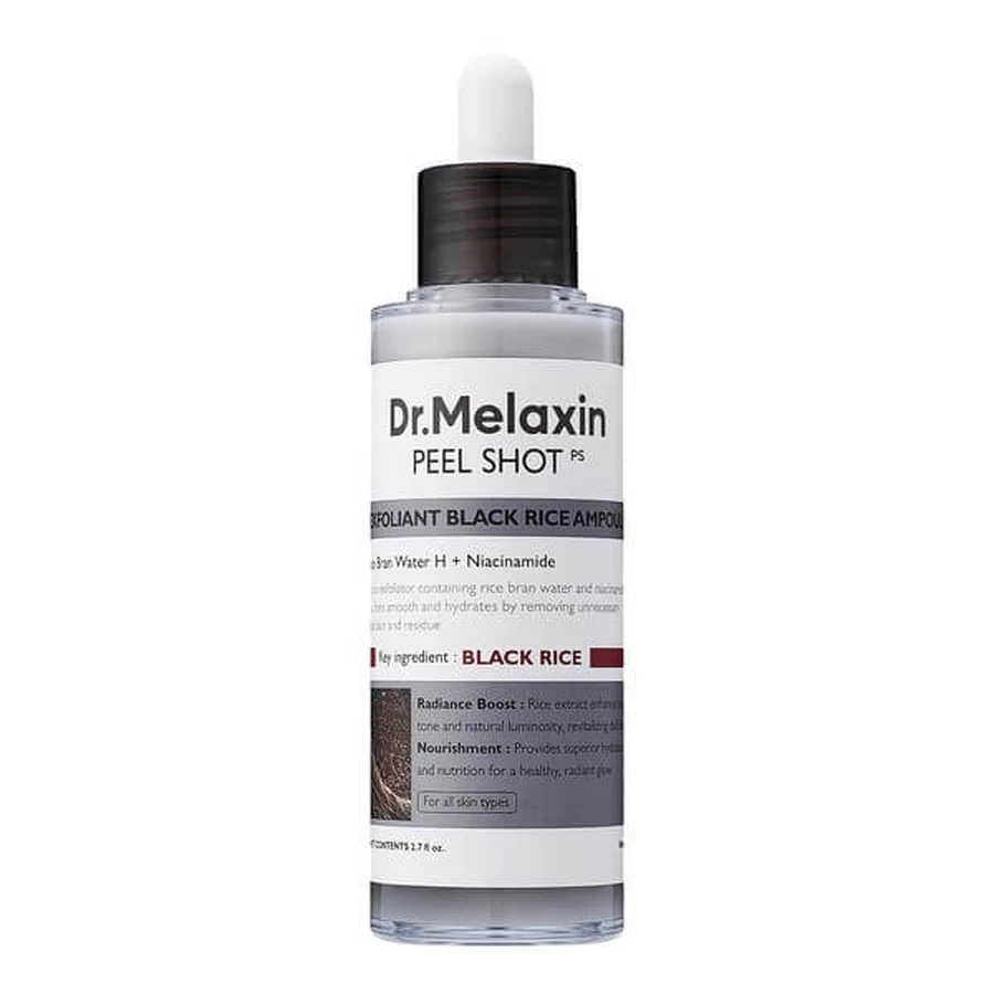 Dr.Melaxin Peel Shot Exfol Black Rice Ampulle, Peeling-Ampulle mit schwarzem Reis-Extrakt, 80 ml